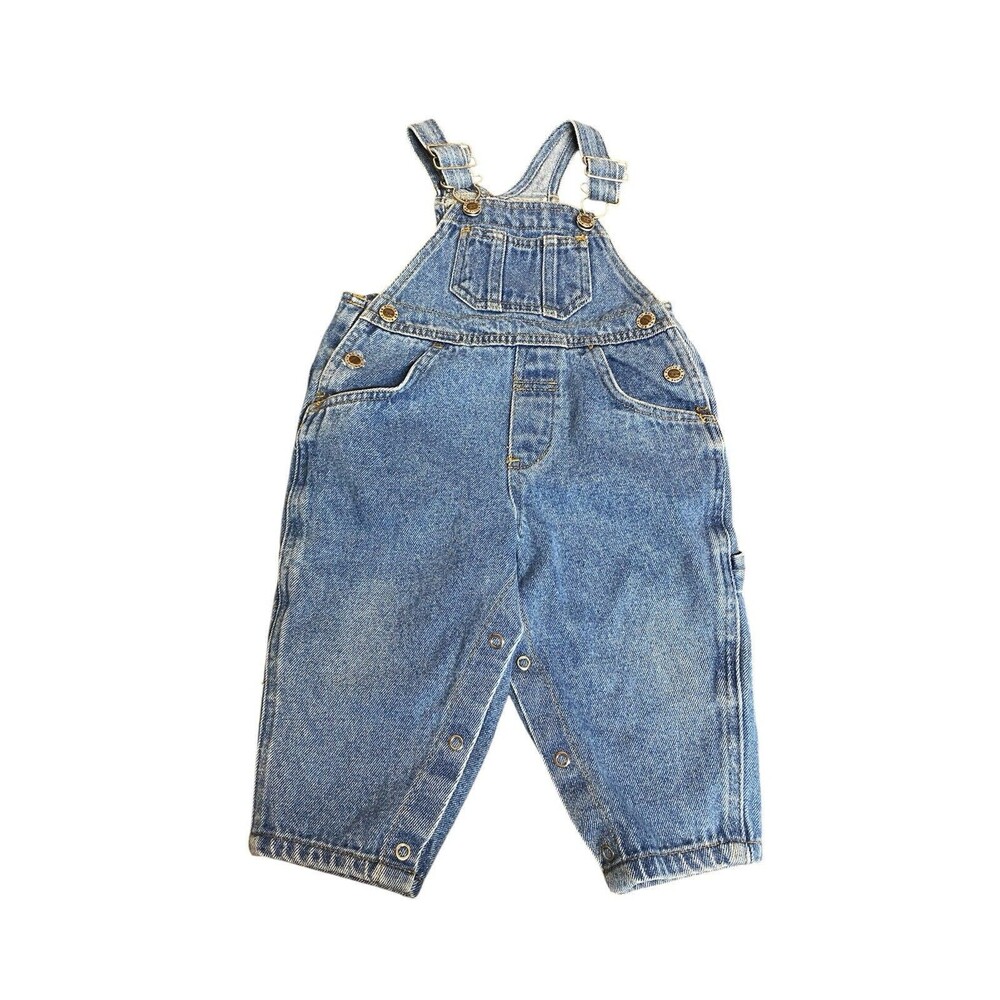 Vintage Lil Route 66 Carpenter Denim Jean Overalls Sz 12m